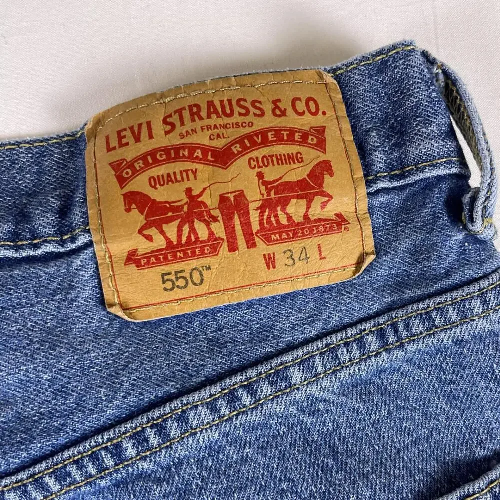 Levis 550 Denim Shorts W34 Mid Wash Jorts